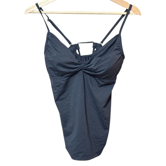 EUC - Athleta Twist Up Tankini Top - Size MT - Black - Picture 3 of 6